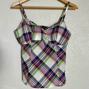 New York & Company - Multicolor Plaid Cotton Cami Top - Size 4